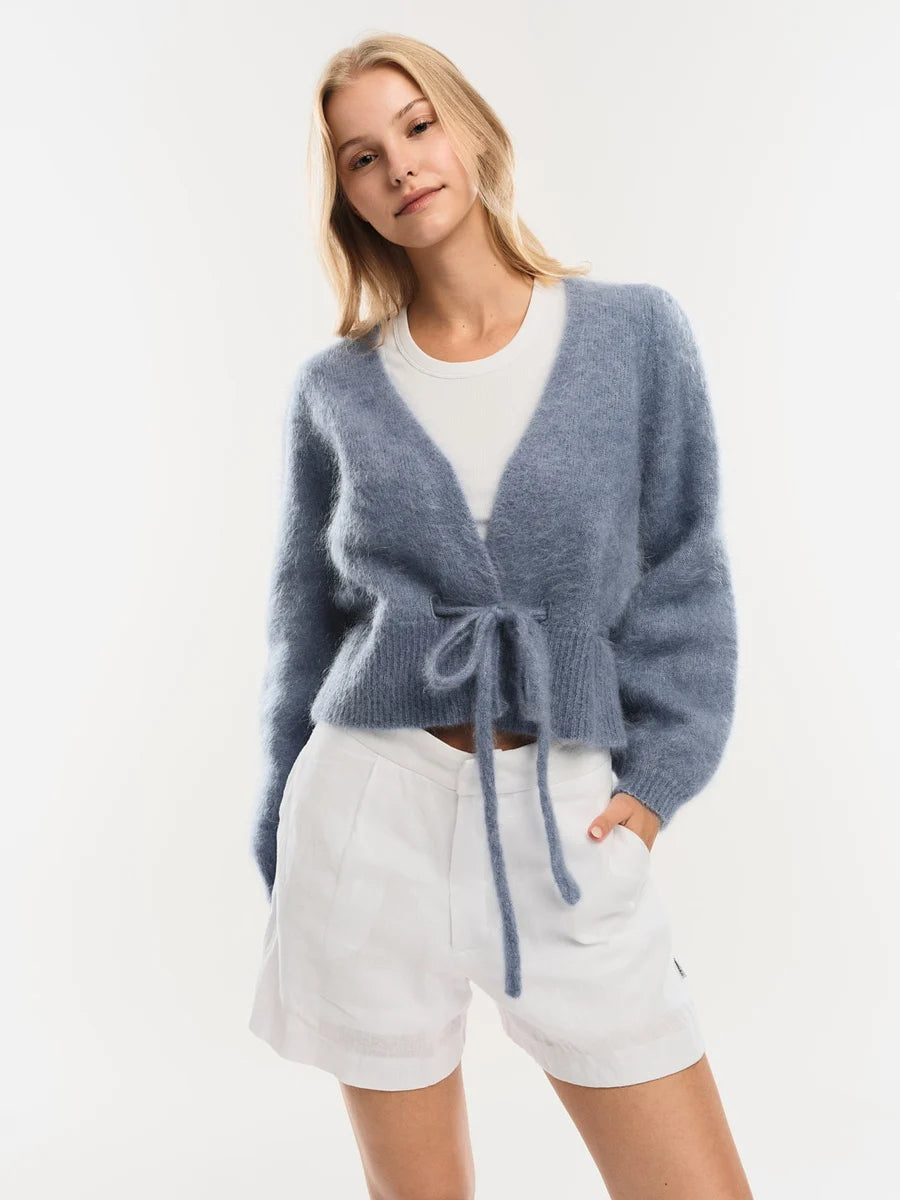 Malin Chunky Cardigan Denim Blue
