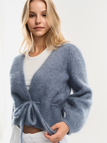 Malin Chunky Cardigan Denim Blue