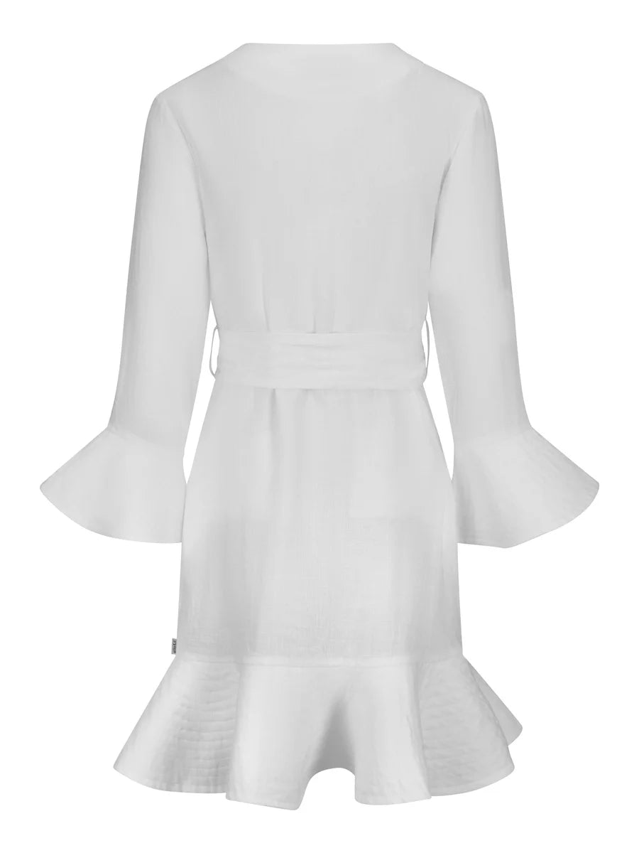 Gabrielle Linen Dress White