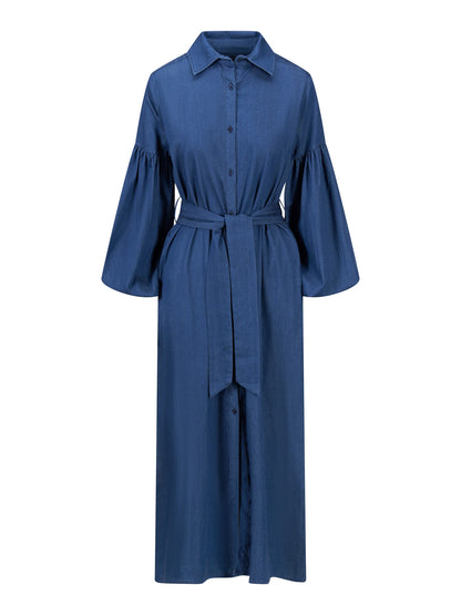 Inez Tencel Dress Dark Blue