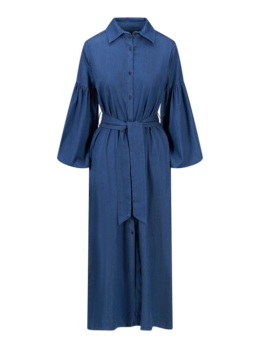 Inez Tencel Dress Dark Blue