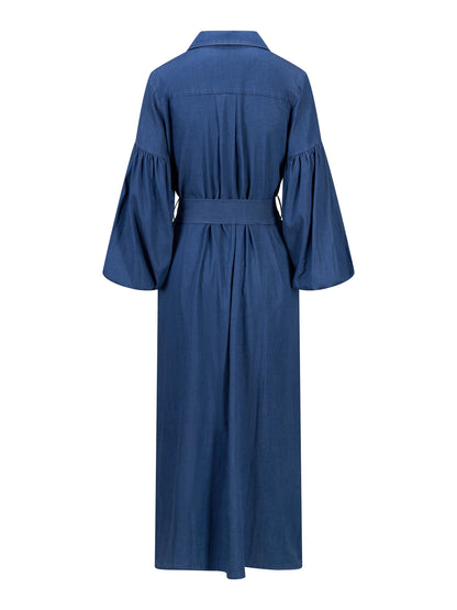 Inez Tencel Dress Dark Blue