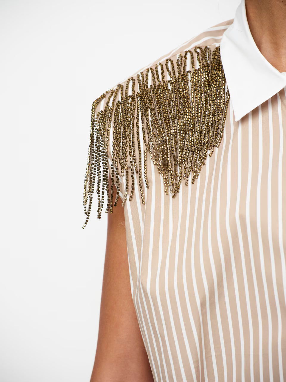 Robin Fringe Detail Shirt Sand Beige