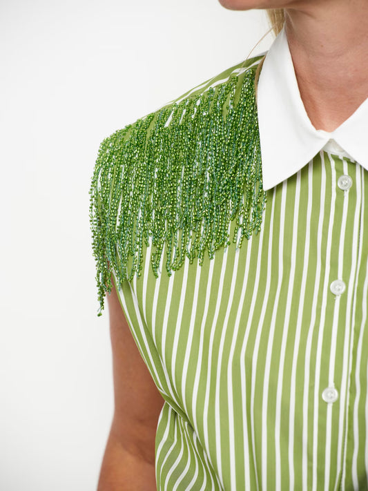 Robin Fringe Detail Shirt Green Lush