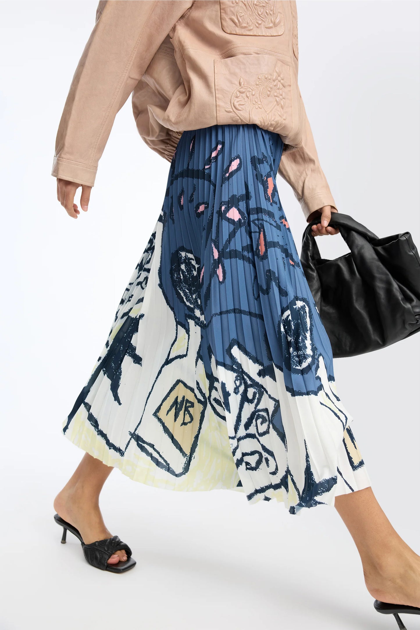 Charming Skirt Print Blue