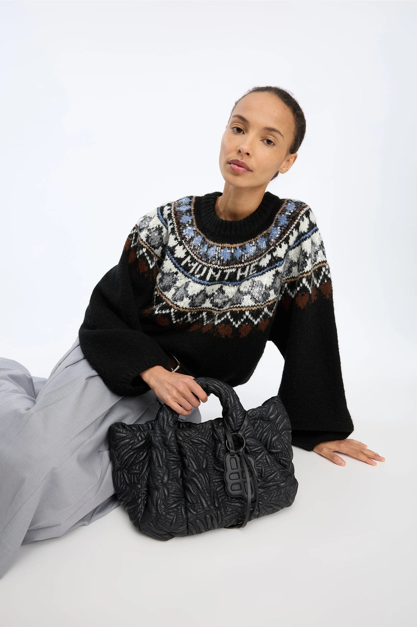 Vaffie Knit Mix Black