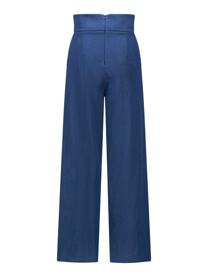 Felica Tencel Pant Dark Blue