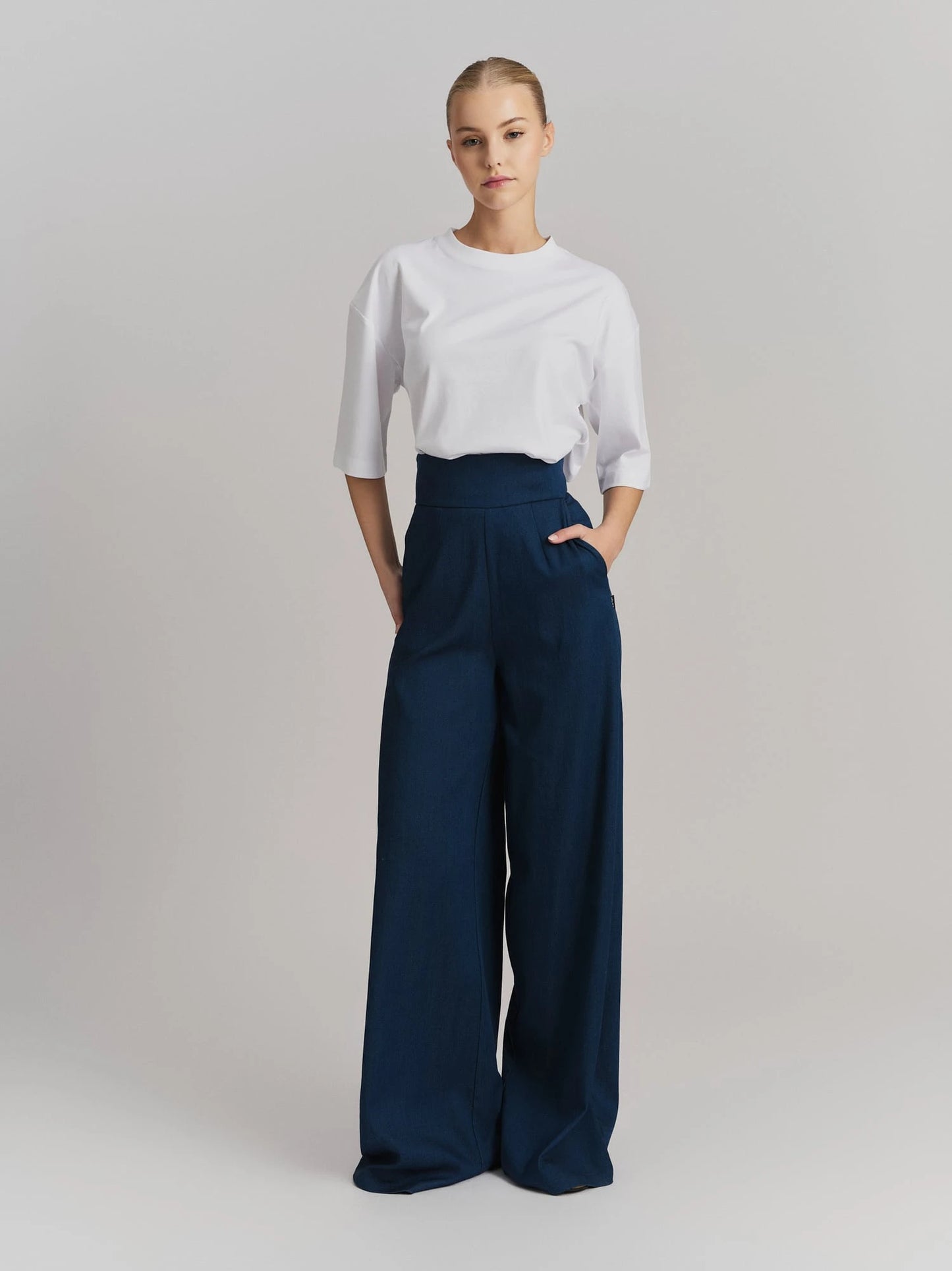 Felica Tencel Pant Dark Blue