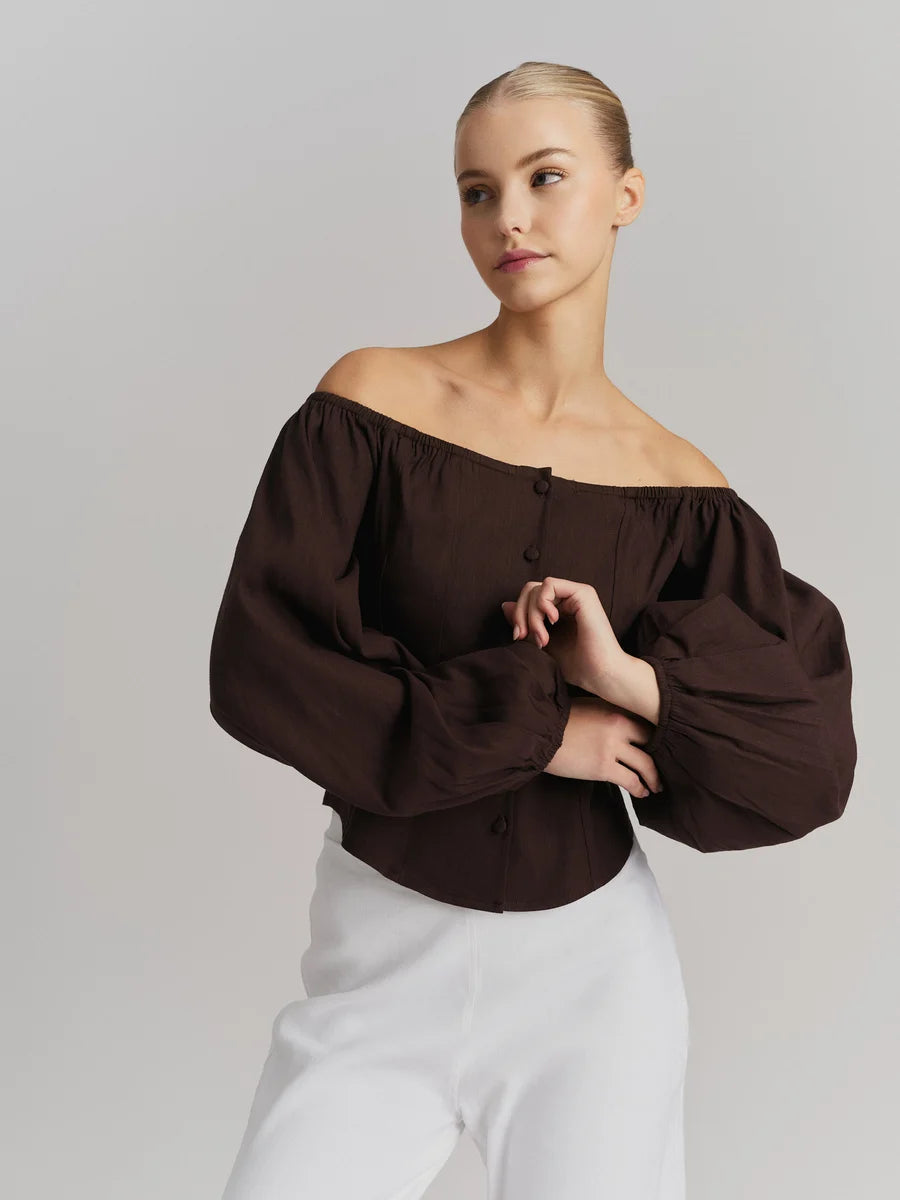 Luiza Linen Shirt Dark Brown