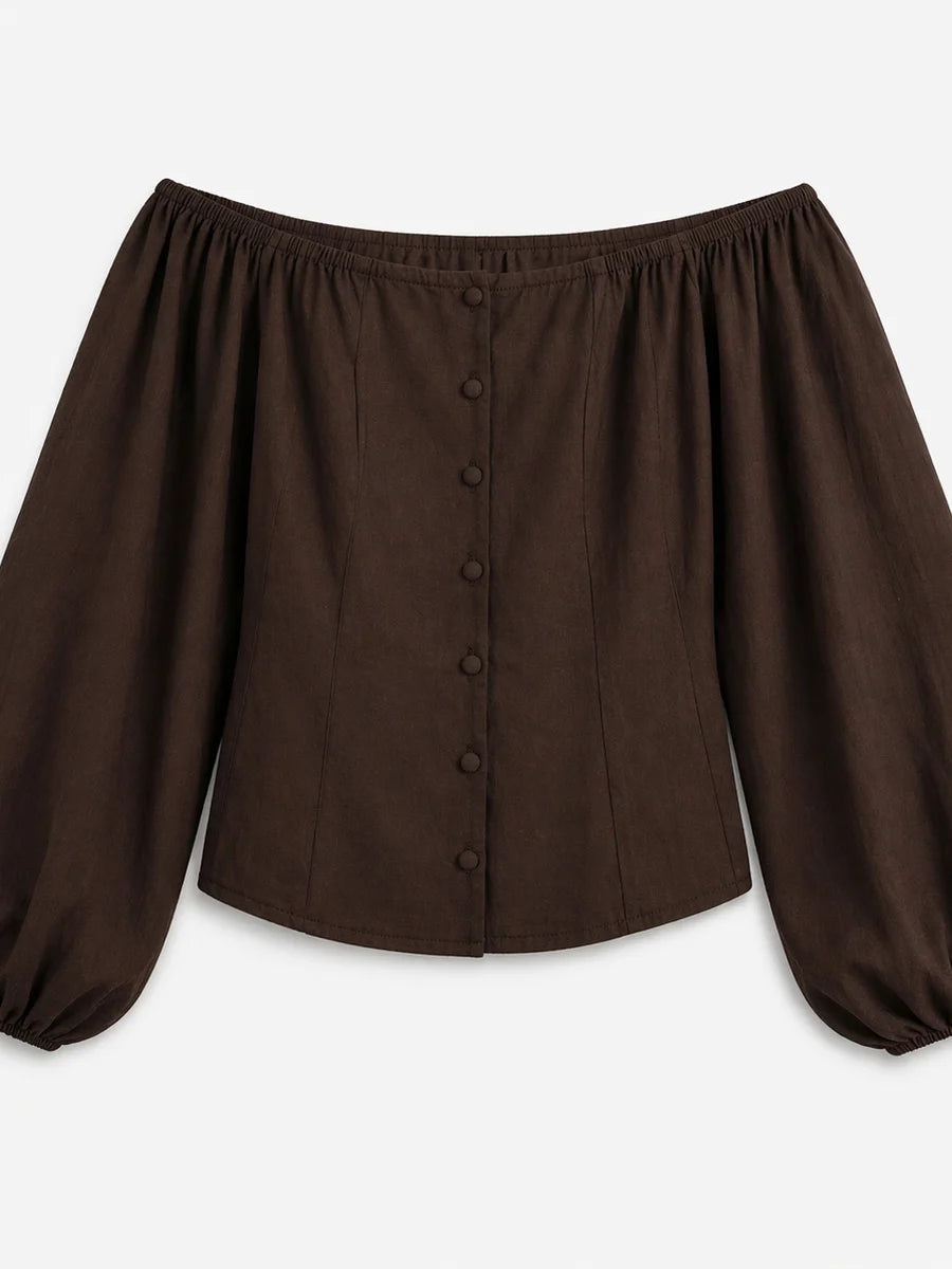 Luiza Linen Shirt Dark Brown