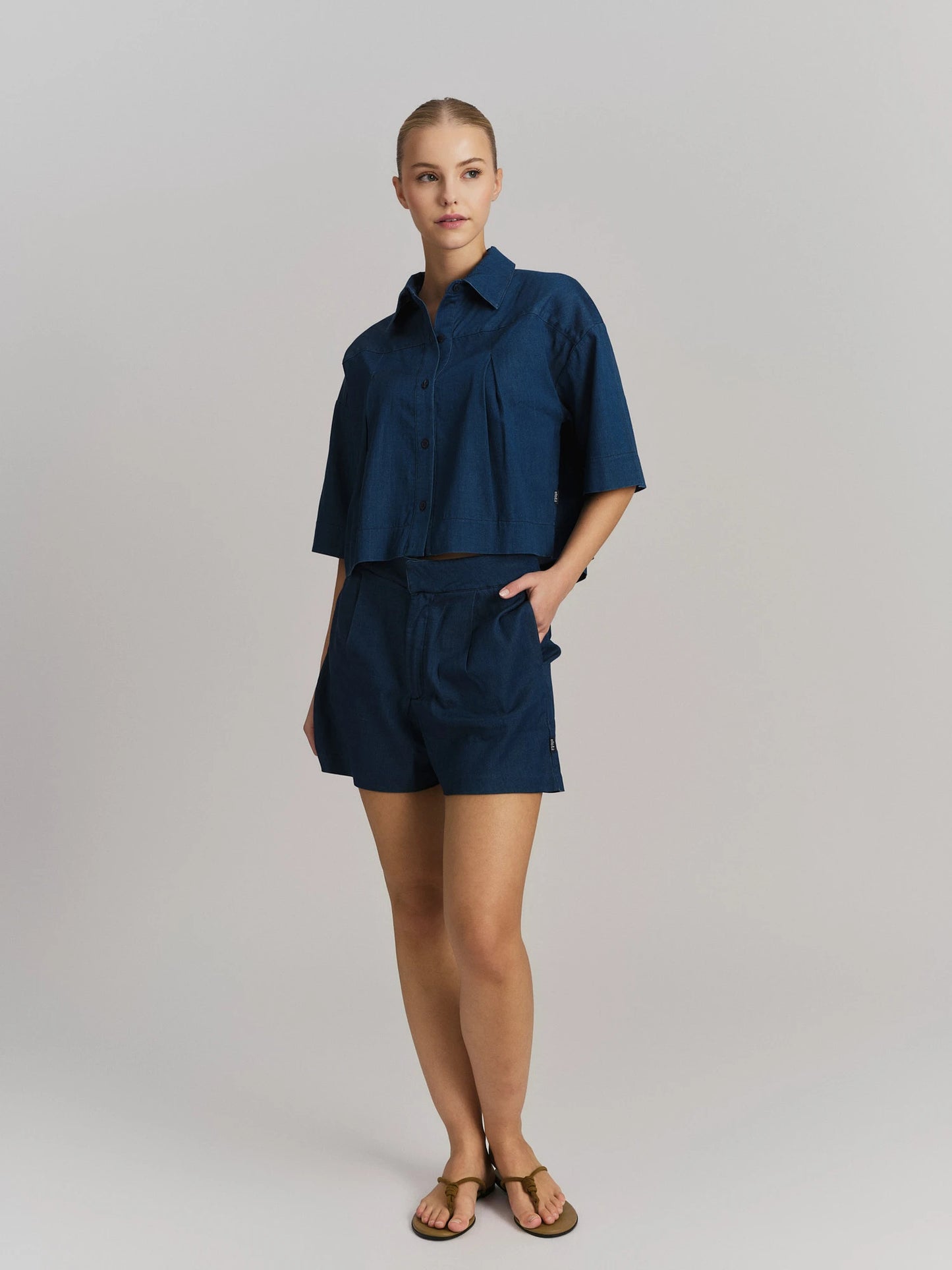 Massy Tencel Shirt Dark Blue
