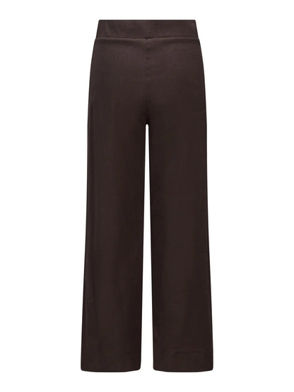 Molly Stretch Linen Pants Dark Brown
