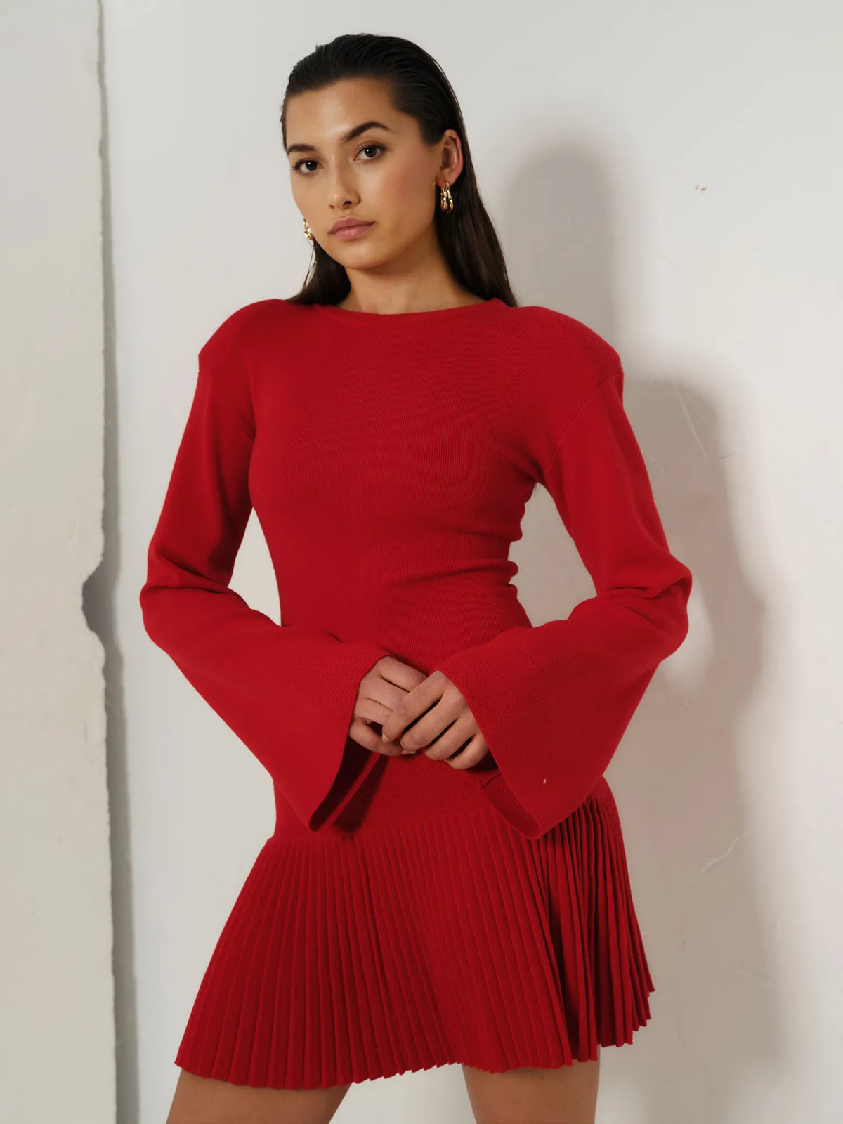 Ophelia Merino Dress Bright Red