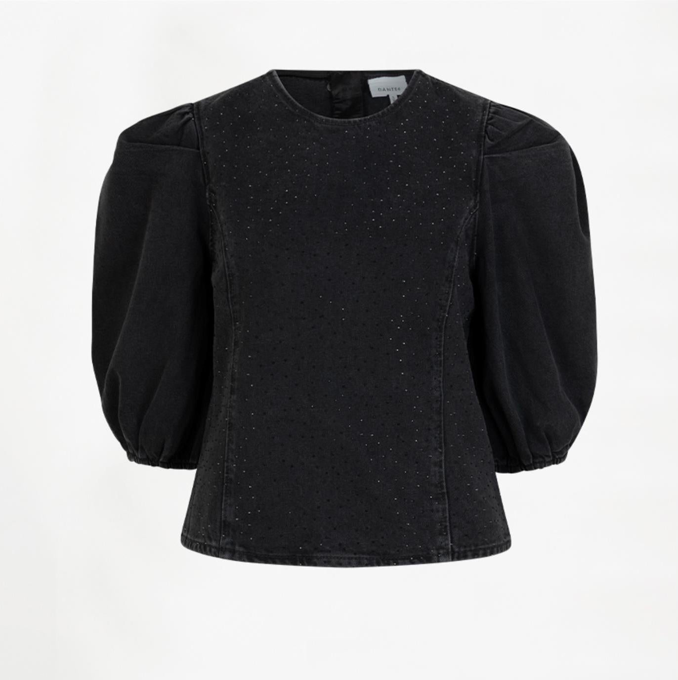 Cici Rhinestone Top Washed Black