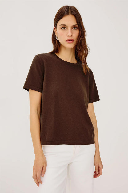 Cotton Cashmere T-shirt Espresso