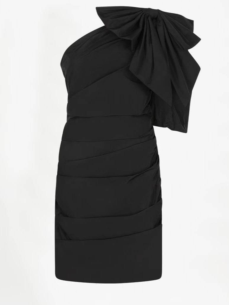Tami Draping Bow Dress Black