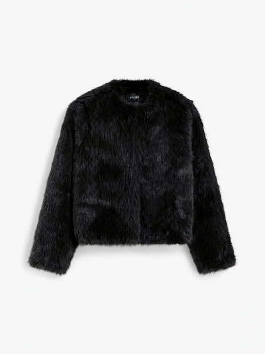 Ella&Il Tora Fake Fur Jacket Black
