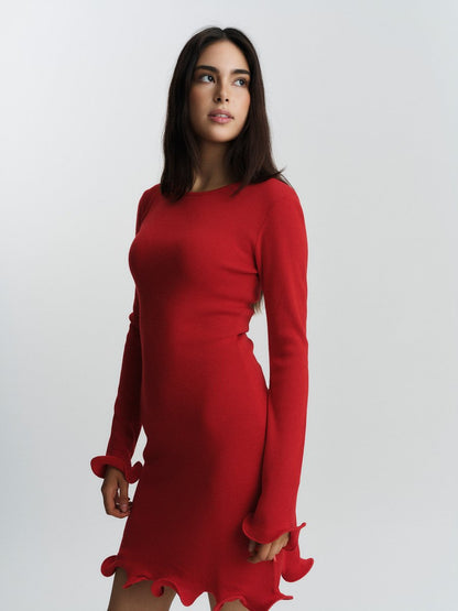 Isara Merino Dress Bright Red