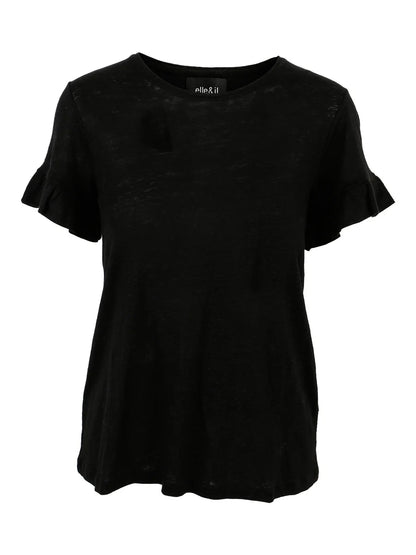 Lara Linen Tee Black