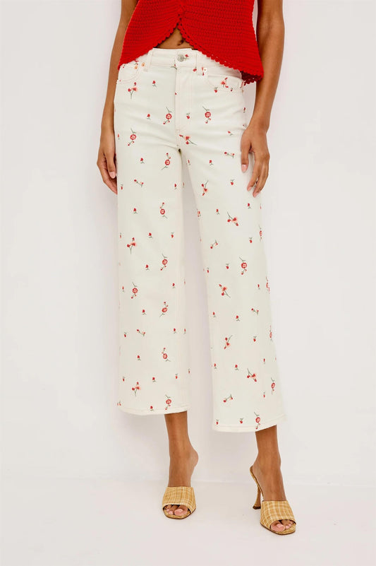 Getty Crop Ecru Romantic Floral