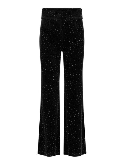 Madeleine Stud Velour Pant Black