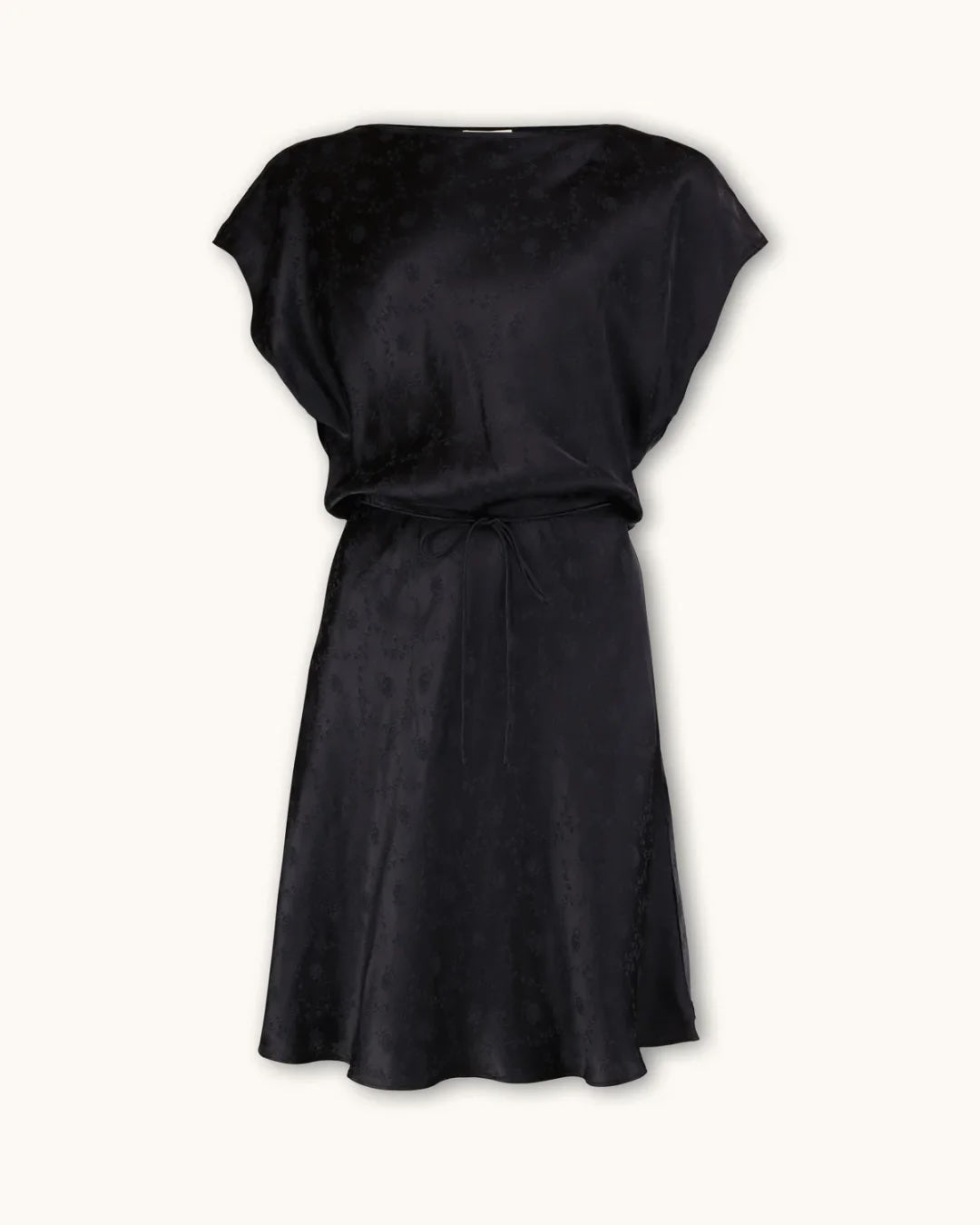 Jacquard Boat Neck Dress Black