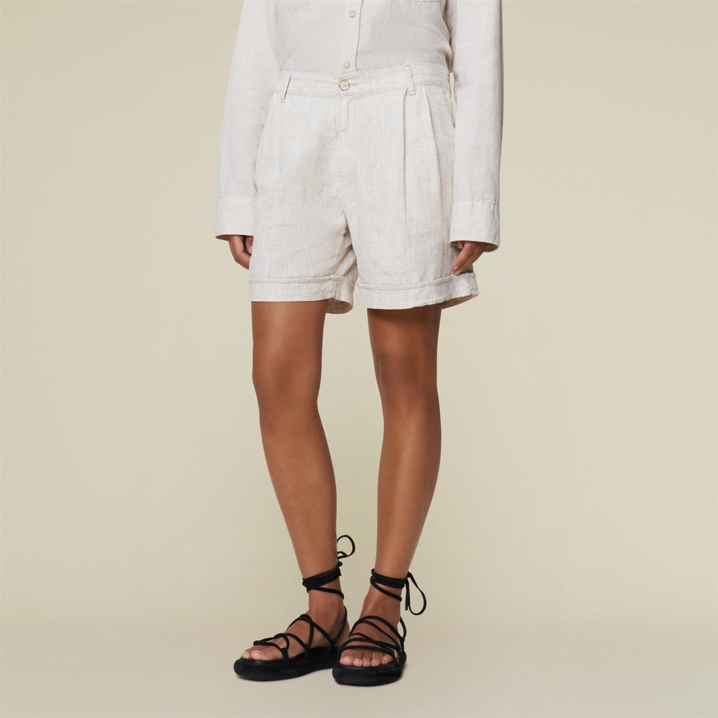 Saya Shorts Linen Naturale Ecru Rinse