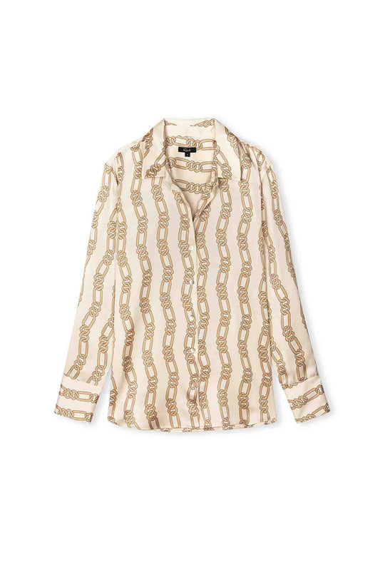 Ledger Blouse Ivory Gold Link