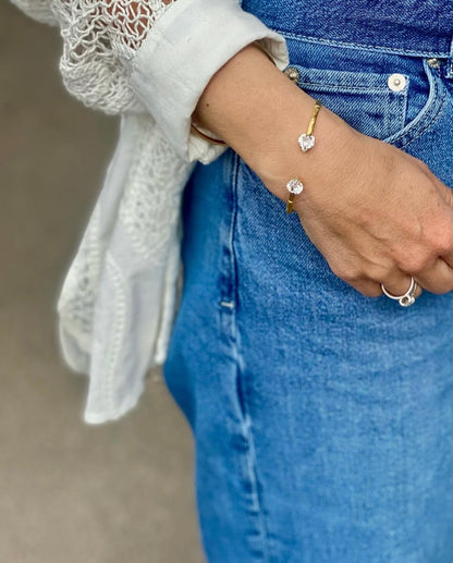 Bamboo Hearts Bracelet White
