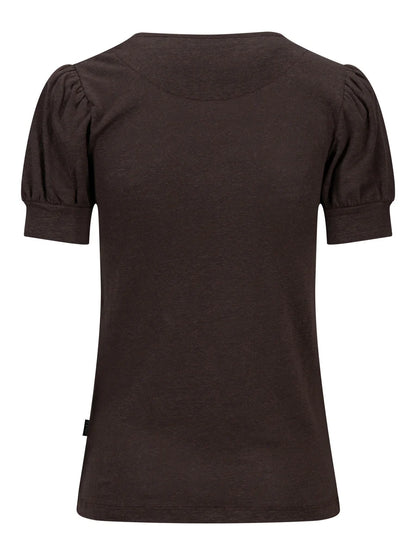 Madeleine Linen Tee Dark Brown