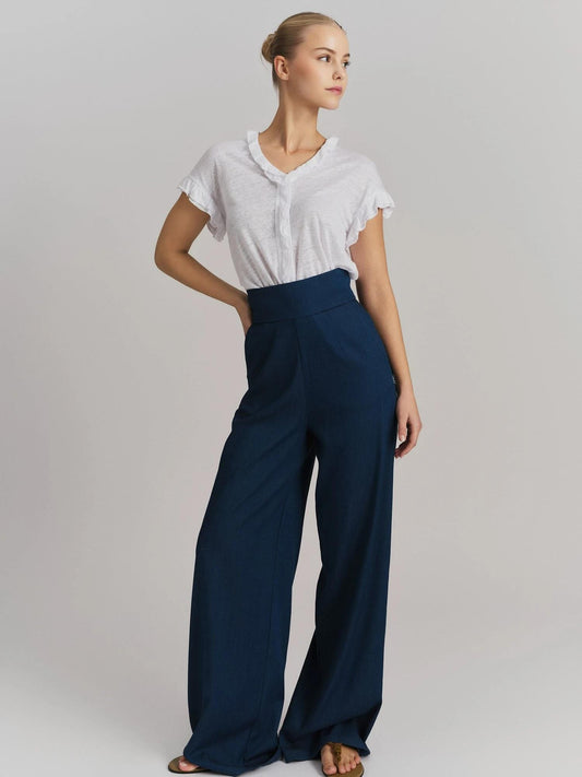 Felica Tencel Pant Dark Blue