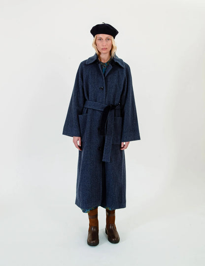 Dyveke Coat Herringbone Blue