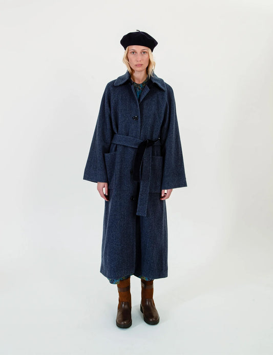 Dyveke Coat Herringbone Blue