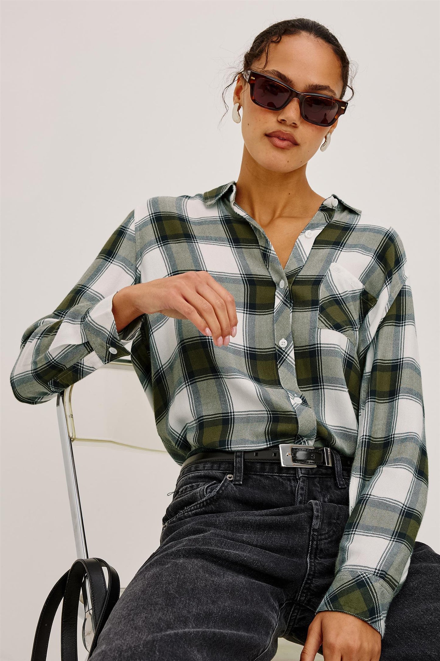 Hunter Shirt Olive Ivory