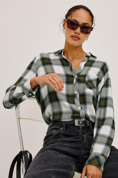 Hunter Shirt Olive Ivory