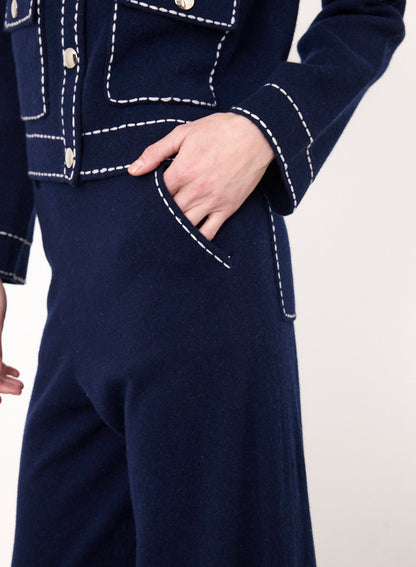 Clover Pants Marine Ecru