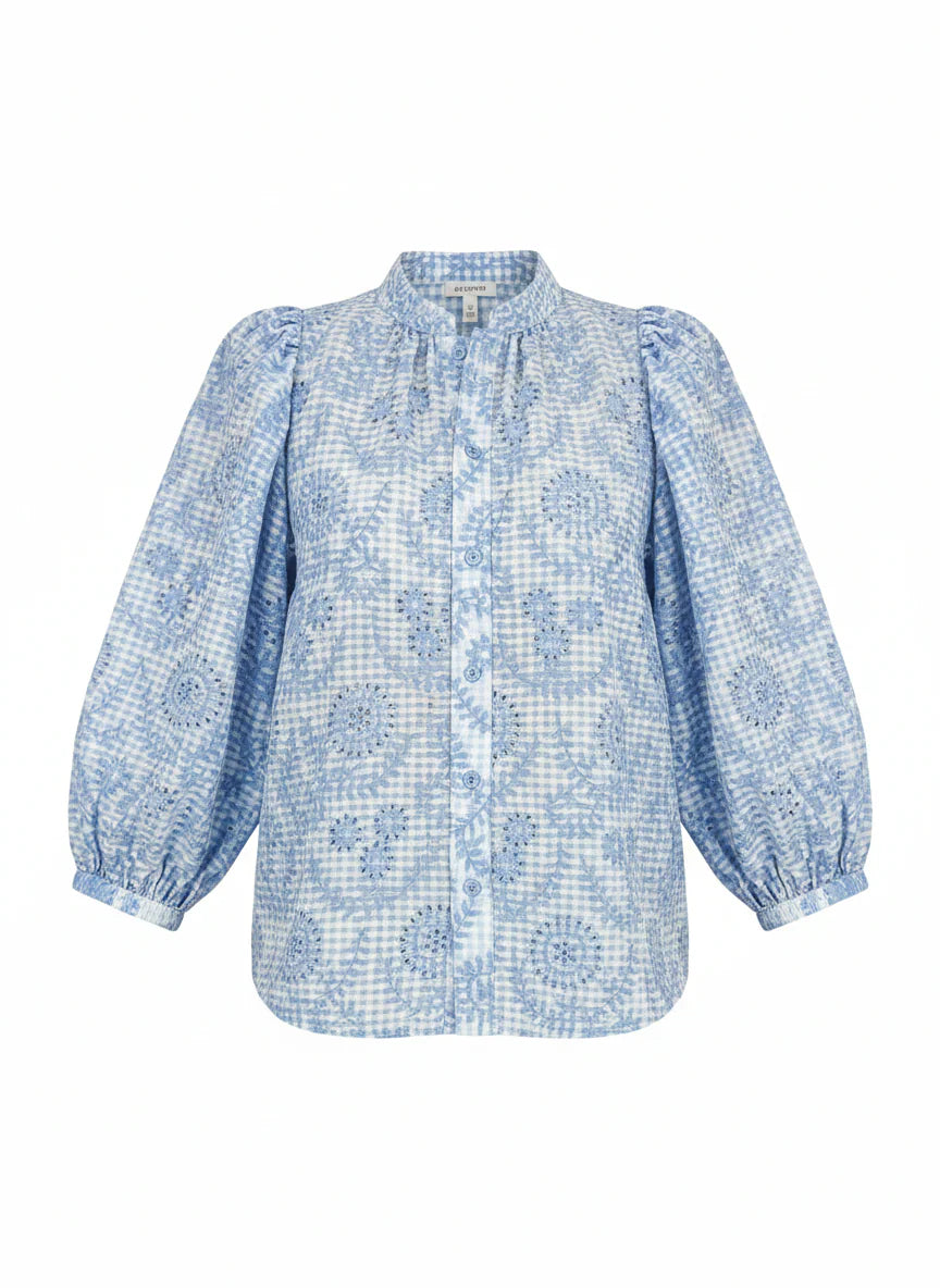 Checks Blouse Light Blue