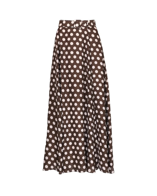 Striped Organza Maxi Skirt Dots