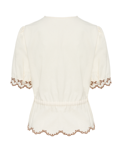 Hennie Blouse White/Clay