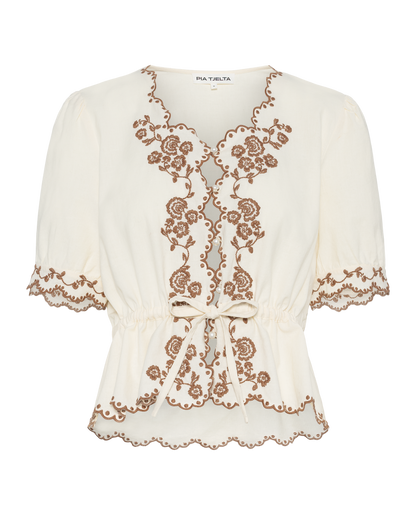Hennie Blouse White/Clay