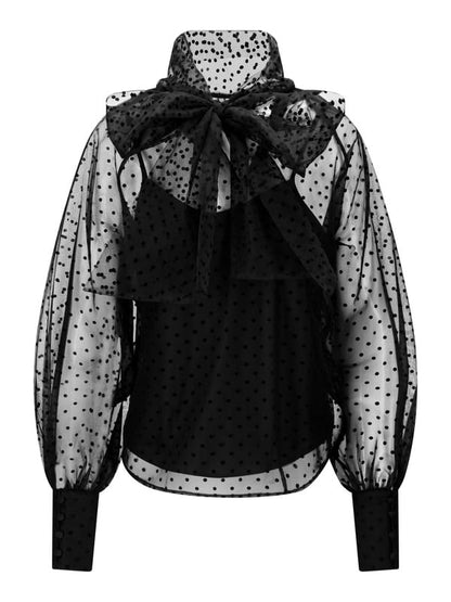 Lillian Organza Blouse Black