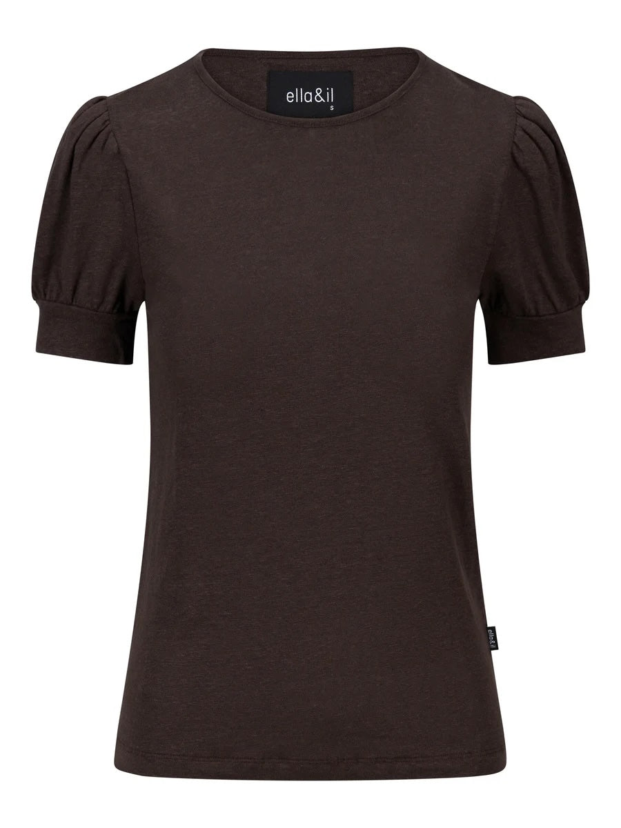 Madeleine Linen Tee Dark Brown