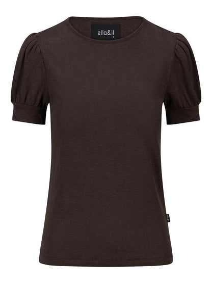 Madeleine Linen Tee Dark Brown