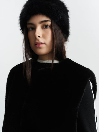 Mia Fake Fur Headband White