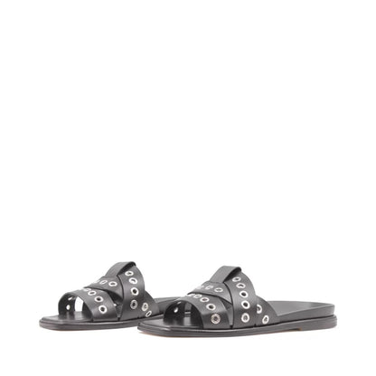 Sandal Vitello Nero Cuoio
