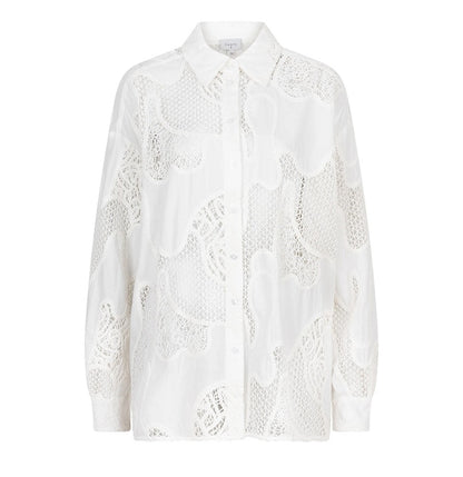 Eleanor Embroidered Shirt Milk White