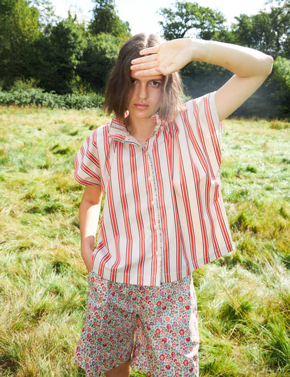 Ada Top Poppy Stripe