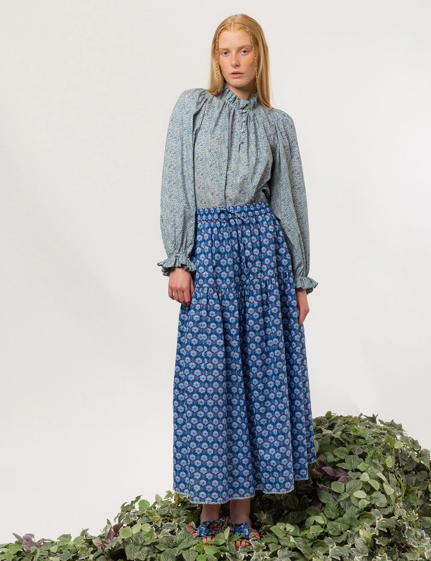 Bibbi Skirt Chevron Blue