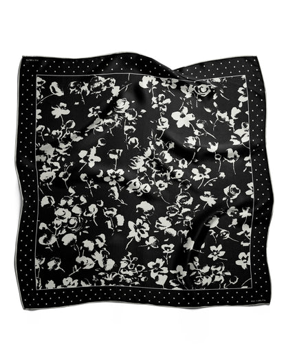 Betty Silk Scarf Primrose Black/Cream