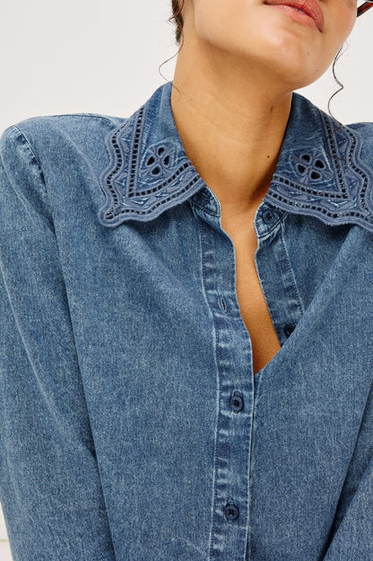 Bethany Shirt Antique Blue